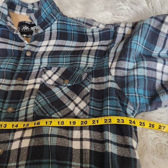 Vintage Canyon Guide Outfitters Blue Plaid Shacket‎ Jacket Mens 2X XXL Fleece - Picture 8 of 16